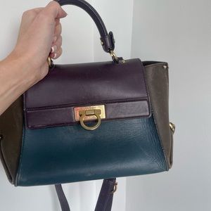 Salvador Ferragamo, Sofia satchel. Top handle shoulder bag purse.
